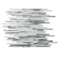 Sample - White 12x12 Glossy Matte Brick Glass Metal Mosaic Tile (5 pack, 4.83 sq ft/case)