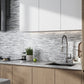 Sample - White 12x12 Glossy Matte Brick Glass Metal Mosaic Tile (5 pack, 4.83 sq ft/case)