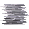 Sample - Gray 12x12 Glossy Matte Brick Glass Metal Mosaic Tile (5 pack, 4.83 sq ft/case)