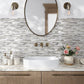 Sample-Gray 12x12 Glossy Matte Brick Glass Metal Mosaic Tile (5 pack, 4.83 sq ft/case)