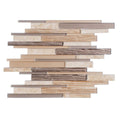 Sample - Gray Beige 12x12 Polished Matte Brick Glass Stone Mosaic Tile (5 pack, 4.83 sq ft/case)