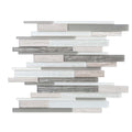 Sample - Gray White 12x12 Polished Matte Brick Glass Stone Mosaic Tile (5 pack, 4.83 sq ft/case)