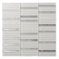 Sample - White 12x12 Glossy Brick Glass Mosaic Tile (5 pack, 4.83 sq ft/case)