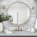 White glossy glass mosaic tile 12x12 inch linear pattern backsplash tile
