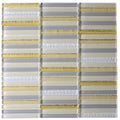 Sample - Gold 12x12 Glossy Brick Glass Mosaic Tile (5 pack, 4.83 sq ft/case)