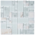 Sample - Pearl White 12x12 Polished Matte Textured Versailles Glass Stone Mosaic Tile (5 pack, 4.75 sq ft/case)
