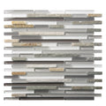 Sample - Gray 12x12 Glossy Matte Textured Brick Glass Stone Mosaic Tile (5 pack, 4.83 sq ft/case)