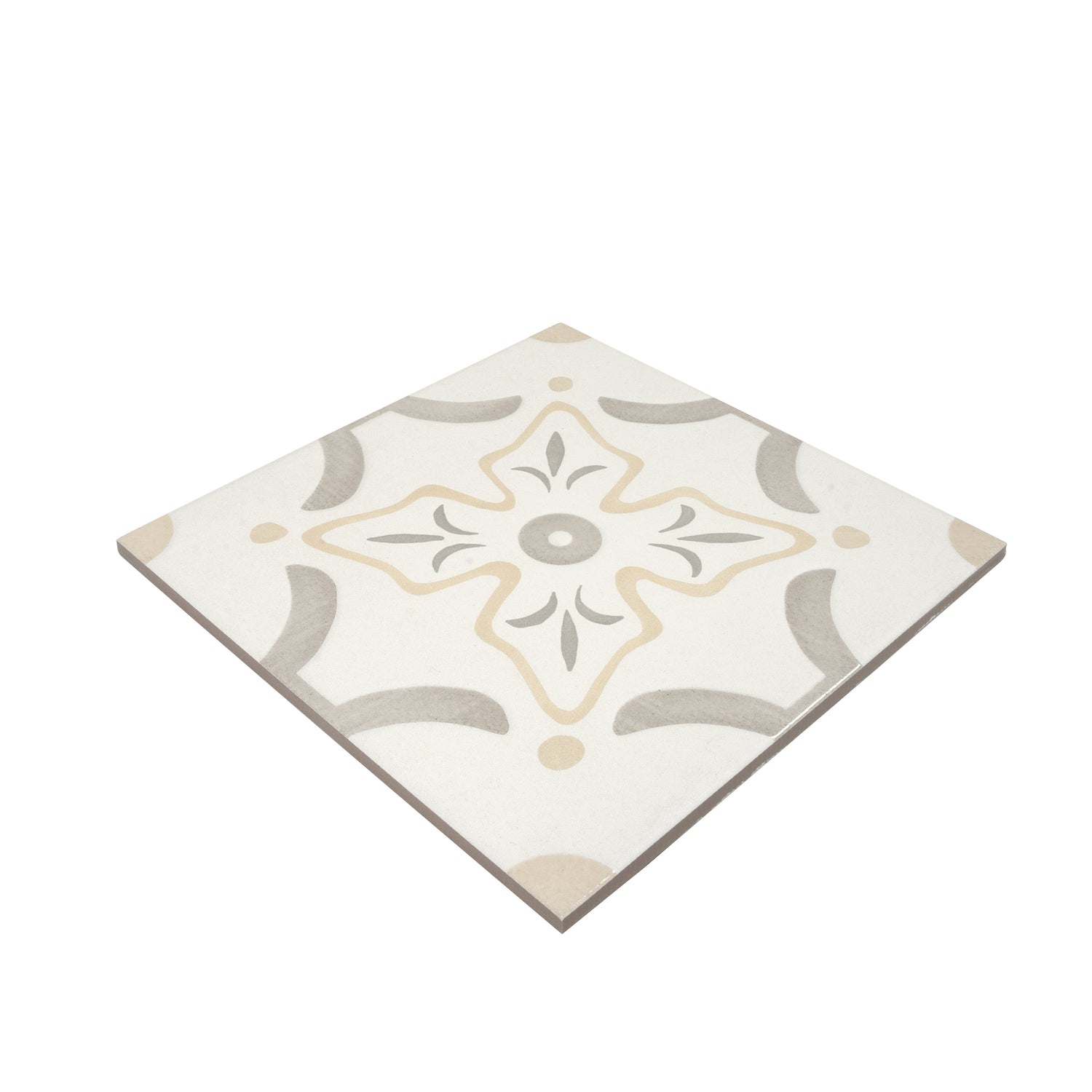 Palmera 9x9 Muted WYG Porcelain Floral Square Wall and Floor Tile (13 Pack, 6.96 sq ft/case) - Sample