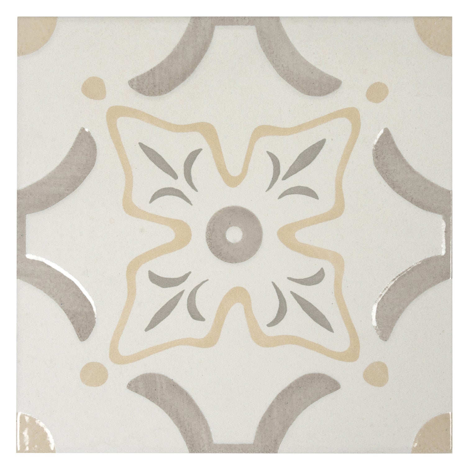 Palmera 9x9 Muted WYG Porcelain Floral Square Wall and Floor Tile (13 Pack, 6.96 sq ft/case) - Sample