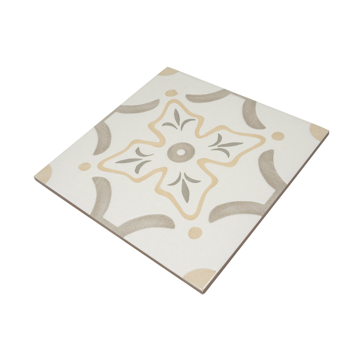 Palmera 9x9 Muted WYG Porcelain Floral Square Wall and Floor Tile (13 Pack, 6.96 sq ft/case) - Sample
