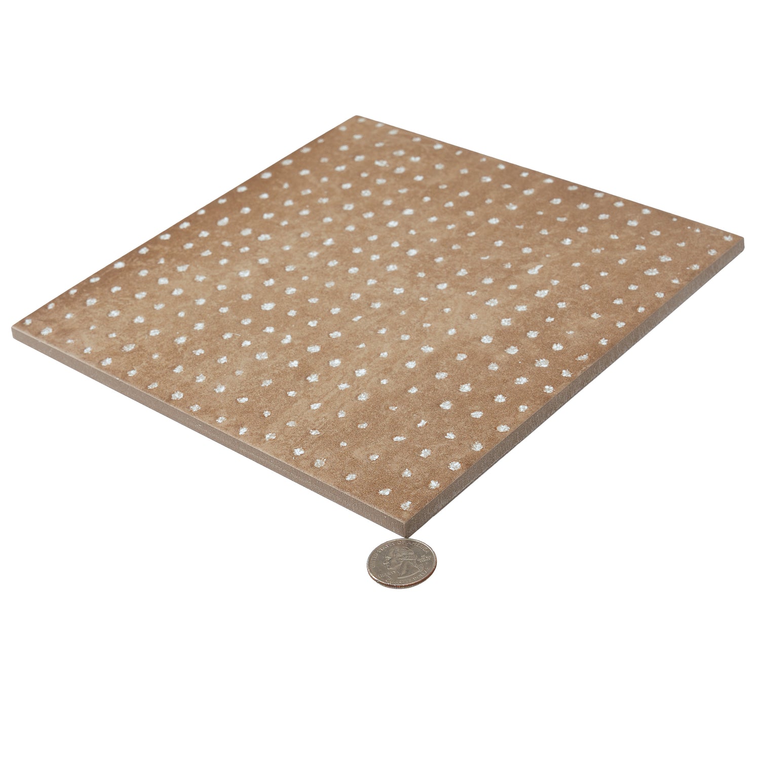 Palmera 9x9 Terracotta Brown Porcelain Dotted Square Wall and Floor Tile (13 Pack, 6.96 sq ft/case) - Sample