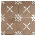 Sample - Terracotta Brown 9x9 Matte, Glossy Floral Square Porcelain Tile (13 pack, 6.96 sq ft/case)