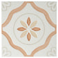 Clay off-white 9x9 Matte, Glossy Floral Square Porcelain Tile (13 pack, 6.96 sq ft/case)