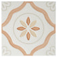 Palmera 9x9 Clay off-white Porcelain Floral Square Wall and Floor Tile (13 Pack, 6.96 sq ft/case) - Sample