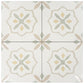 Palmera 9x9 Off-White Yellow Porcelain Floral Square Wall and Floor Tile (13 Pack, 6.96 sq ft/case) - Sample