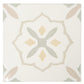 Palmera 9x9 Off-White Yellow Porcelain Floral Square Wall and Floor Tile (13 Pack, 6.96 sq ft/case) - Sample