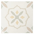 Sample - Off-White Yellow 9x9 Matte, Glossy Floral Square Porcelain Tile (13 pack, 6.96 sq ft/case)