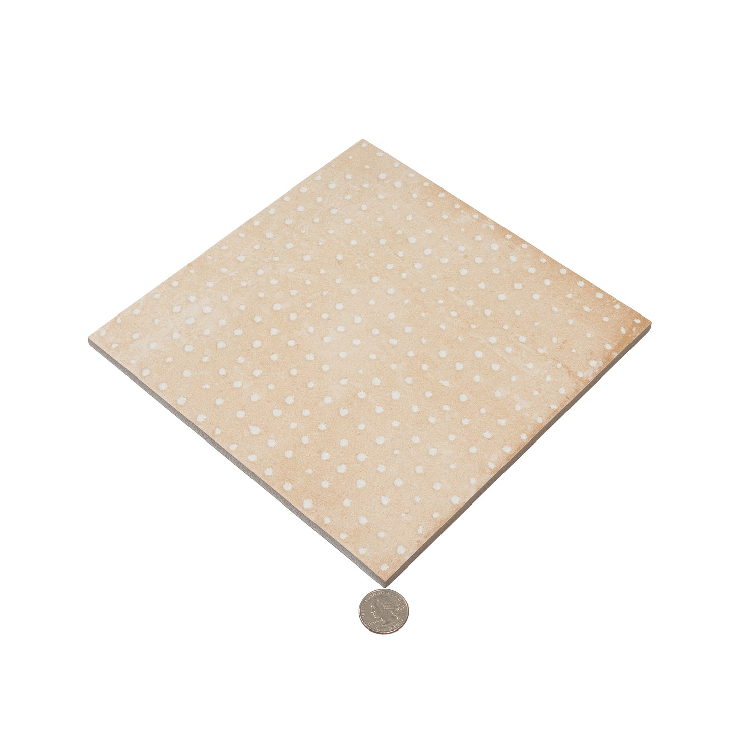Terracotta Beige 9x9 Matte, Glossy Dotted Square Porcelain Tile (13 pack, 6.96 sq ft/case)
