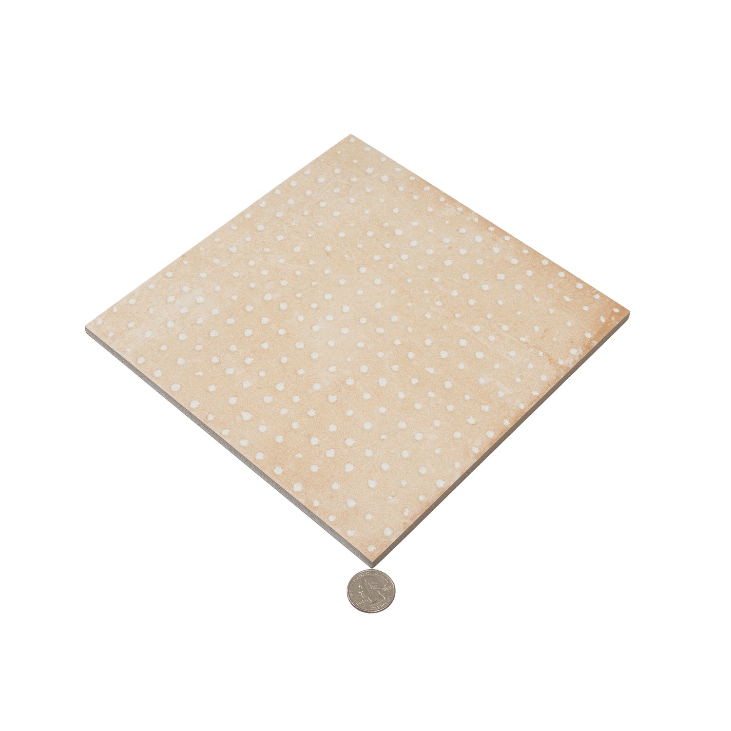 Palmera 9x9 Terracotta Beige Porcelain Dotted Square Wall and Floor Tile (13 Pack, 6.96 sq ft/case) - Sample