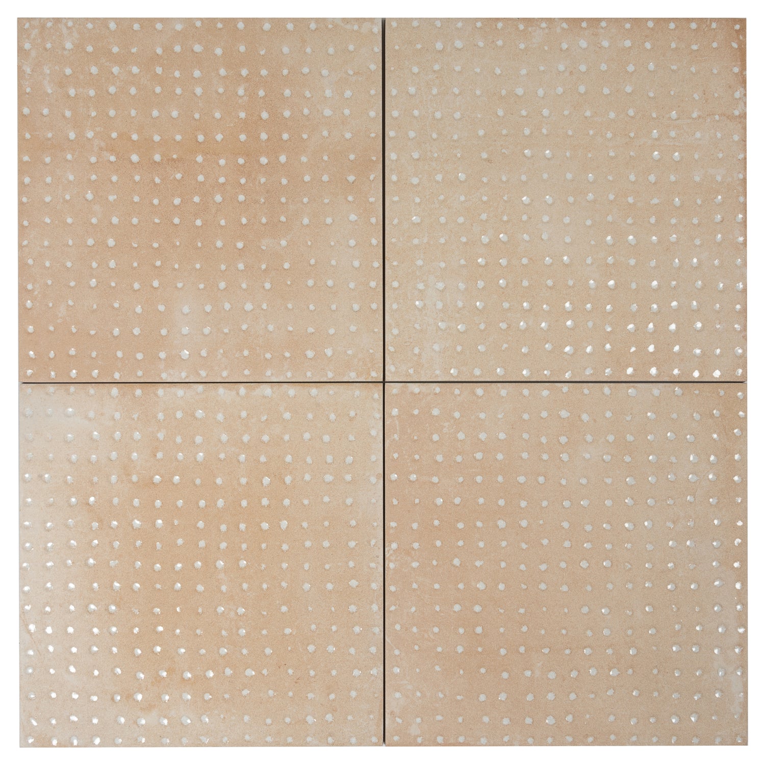 Terracotta Beige 9x9 Matte, Glossy Dotted Square Porcelain Tile (13 pack, 6.96 sq ft/case)