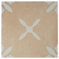terracotta beige 9x9 porcelain tile with glossy floral pattern and matte finish square design