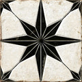 9x9 black and white ceramic tile with matte finish and star geometric design for walls and floors