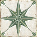 9x9 green and white matte porcelain tile with raised star design and textured background