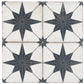 Faenza 8x8 White Black Porcelain Square Motif Wall and Floor Tile (15 Pack, 6.46 sq ft/case) - Sample