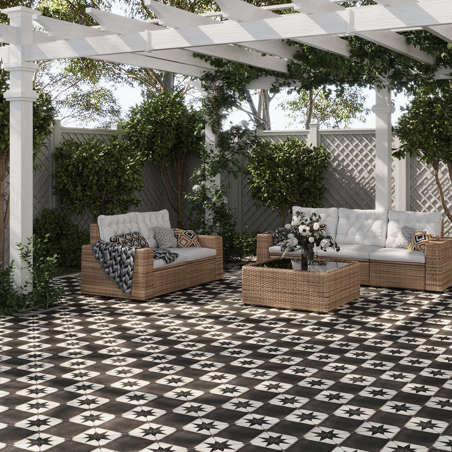 Faenza 8x8 Black Porcelain Square Wall and Floor Tile (15 Pack, 6.46 sq ft/case)