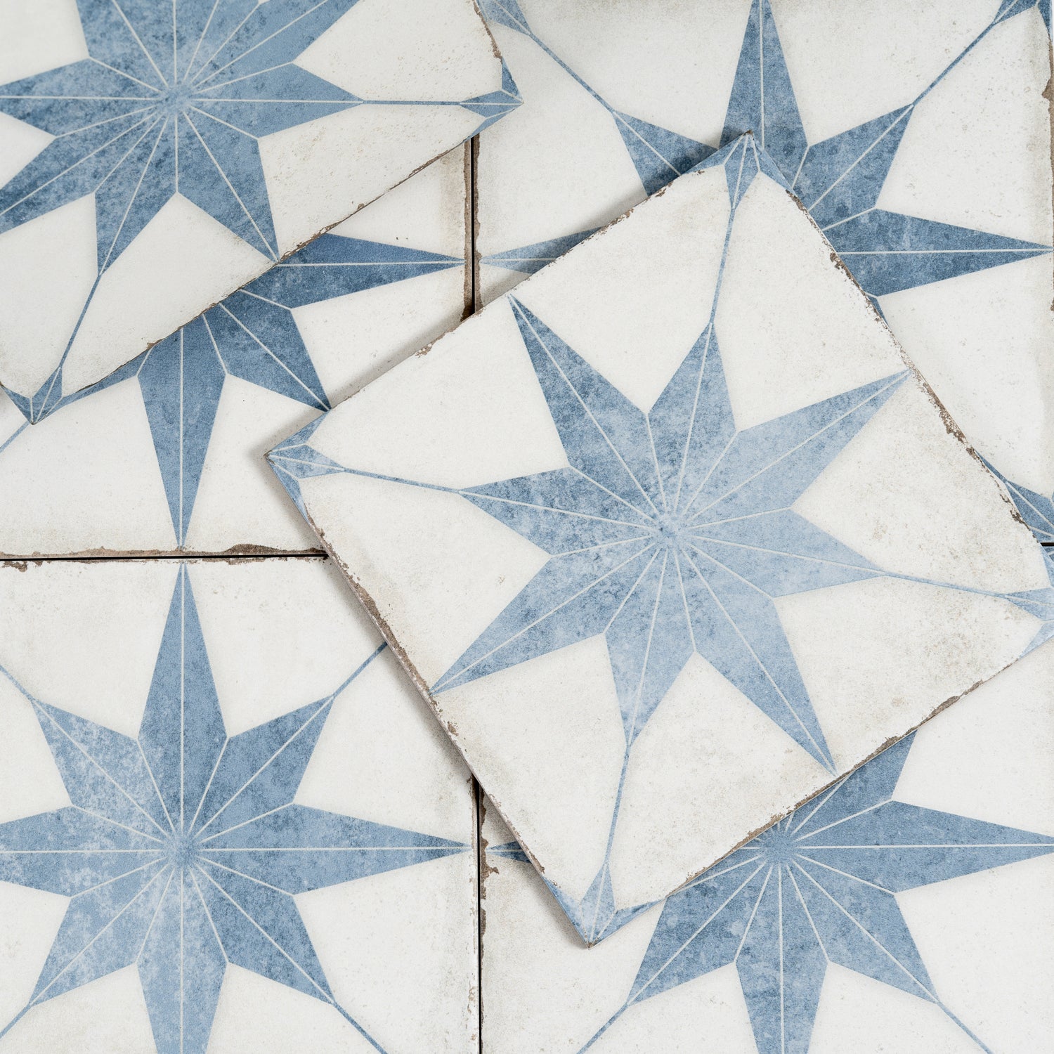 Faenza 8x8 White Weathered Slate Porcelain Square Motif Wall and Floor Tile (15 Pack, 6.46 sq ft/case)