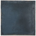 Midnight navy 8x8 matte square porcelain tile with deep blue textured surface and slightly rough edges