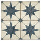 Faenza 8x8 White Navy Porcelain Square Motif Wall and Floor Tile (15 Pack, 6.46 sq ft/case)