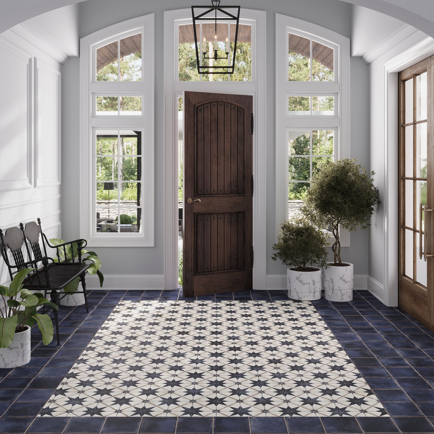 Faenza 8x8 Midnight Navy Porcelain Square Wall and Floor Tile (15 Pack, 6.46 sq ft/case)