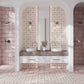 Faenza 8x8 White Pink Porcelain Square Motif Wall and Floor Tile (15 Pack, 6.46 sq ft/case)