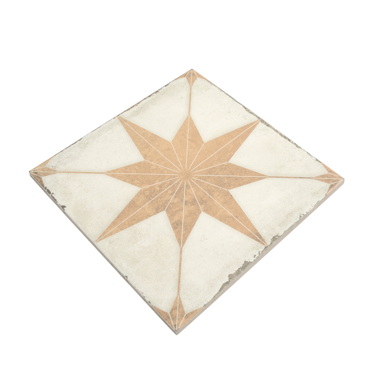 Faenza 8x8 White Terracotta Porcelain Square Motif Wall and Floor Tile (15 Pack, 6.46 sq ft/case)