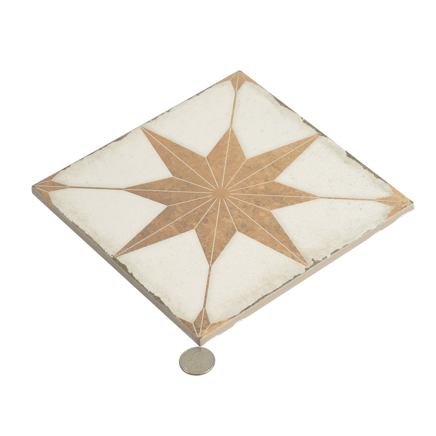 Faenza 8x8 White Terracotta Porcelain Square Motif Wall and Floor Tile (15 Pack, 6.46 sq ft/case) - Sample