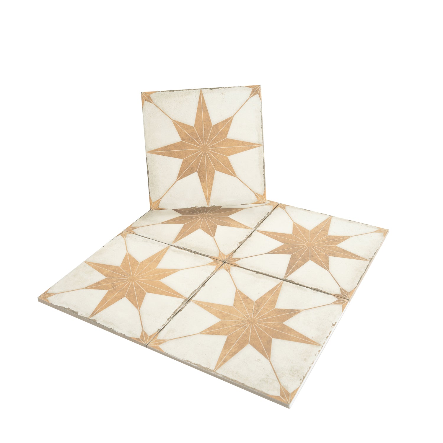 Faenza 8x8 White Terracotta Porcelain Square Motif Wall and Floor Tile (15 Pack, 6.46 sq ft/case) - Sample