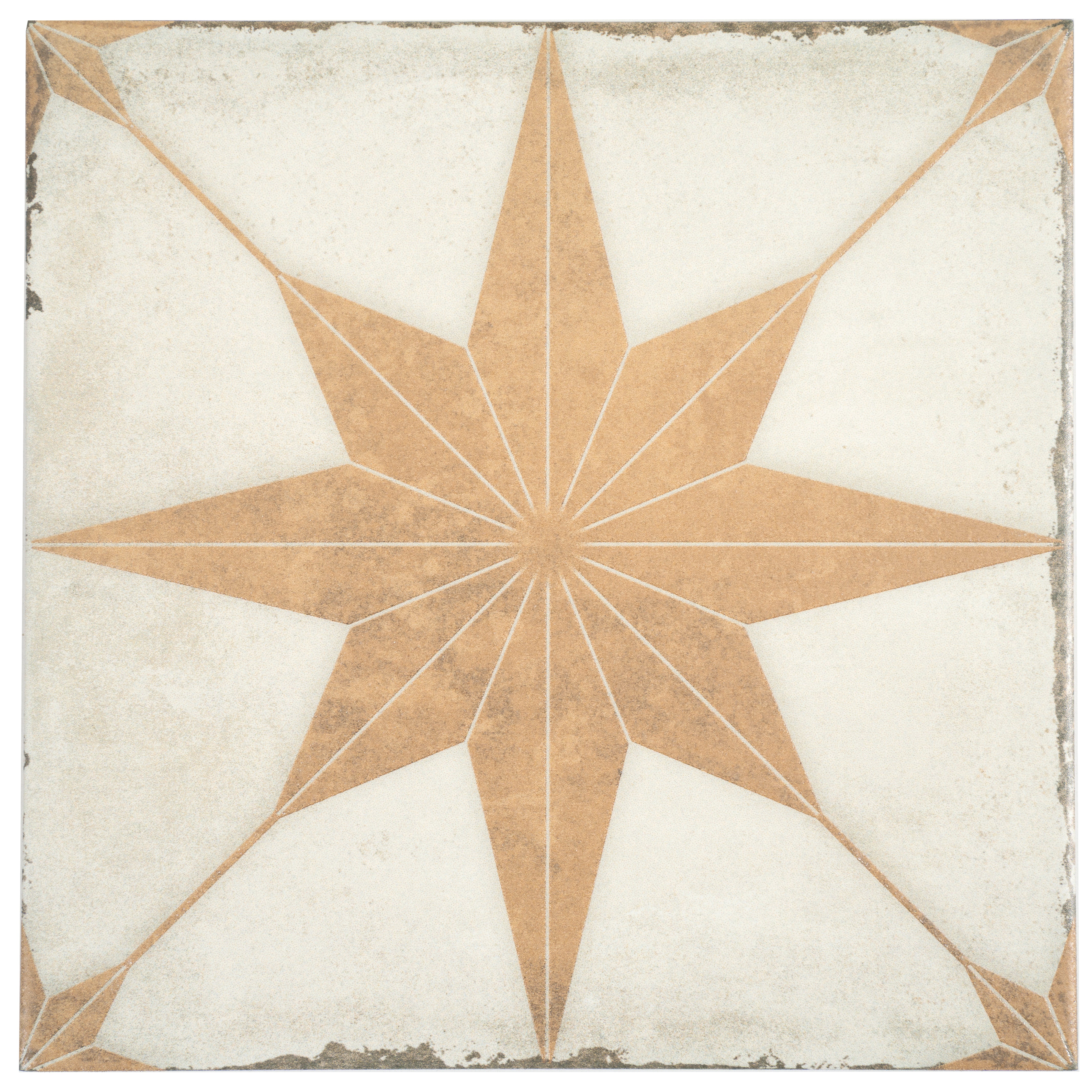White Terracotta 8x8 Matte Square Motif Porcelain Tile