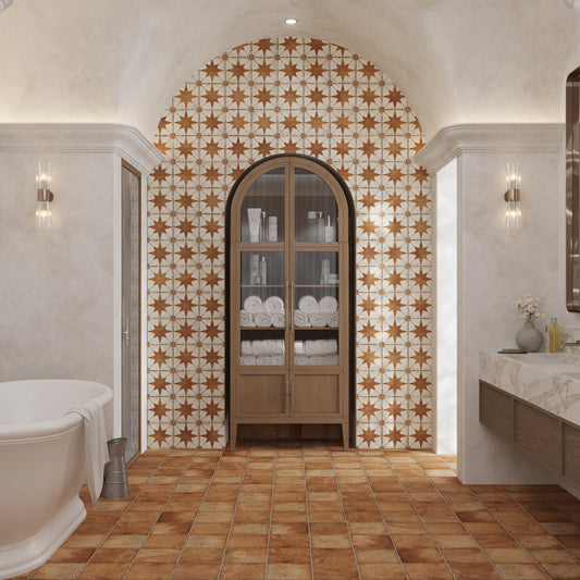 White Terracotta 8x8 Matte Square Motif Porcelain Tile (15 pack, 6.46 sq ft/case)