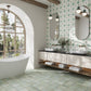Faenza 8x8 Dusty Sage Green Porcelain Square Wall and Floor Tile (15 Pack, 6.46 sq ft/case)