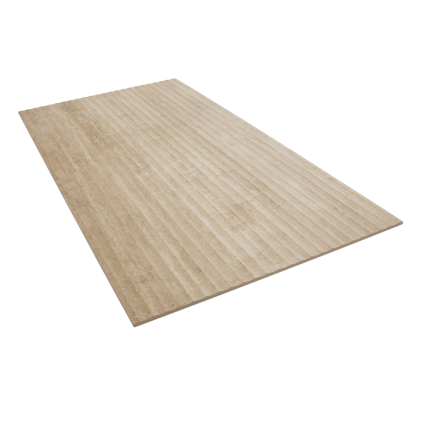 Warm Beige 24x48 Matte Fluted grooved Porcelain Large Tile (2 pack, 15.55 sq ft/case)