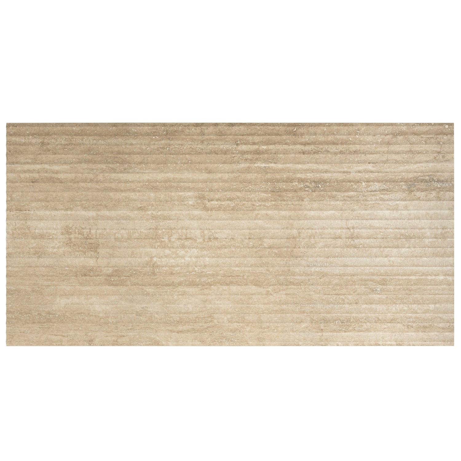 Terrain 24x48 Warm Beige Porcelain Large Format Fluted grooved Wall Tile (2 Pack, 15.55 sq ft/case) - Sample