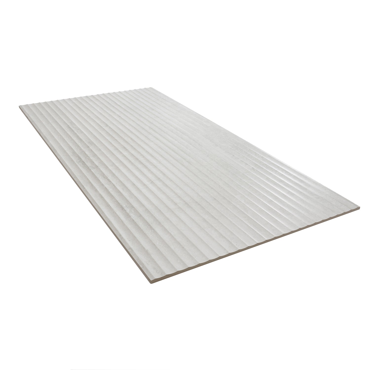 White Beige 24x48 Matte Fluted grooved Porcelain Large Tile (2 pack, 15.55 sq ft/case)
