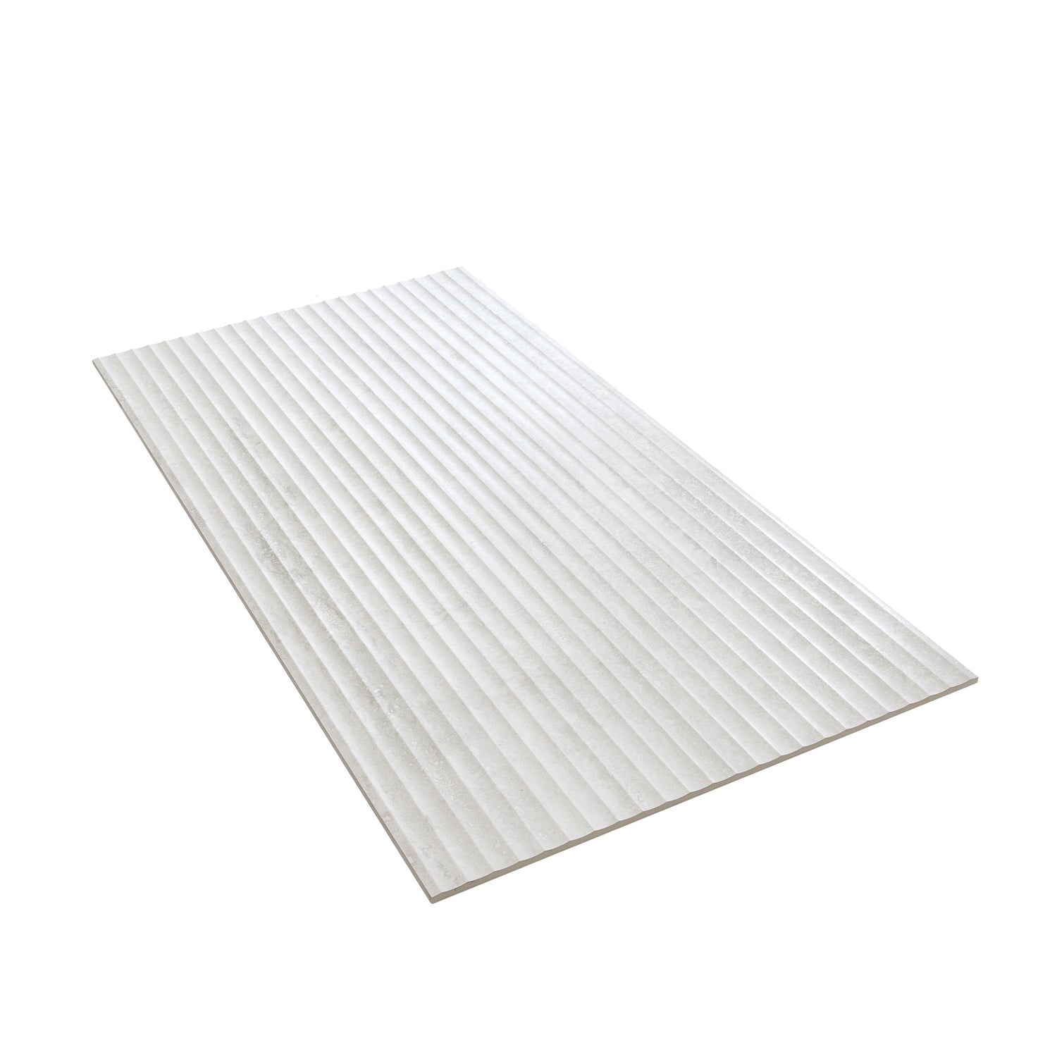 Terrain 24x48 White Beige Porcelain Large Format Fluted grooved Wall Tile (2 Pack, 15.55 sq ft/case) - Sample