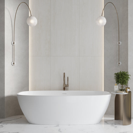 White Beige 24x48 Matte Fluted grooved Porcelain Large Tile (2 pack, 15.55 sq ft/case)