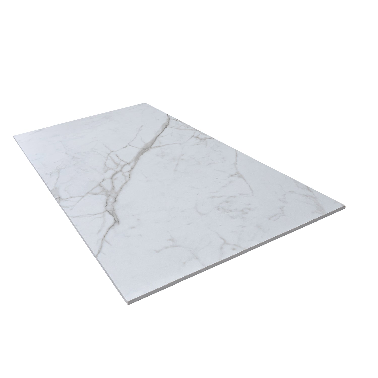 White Gray 24x48 Matte Marble Look Vein Porcelain Large Tile (2 pack, 15.55 sq ft/case)