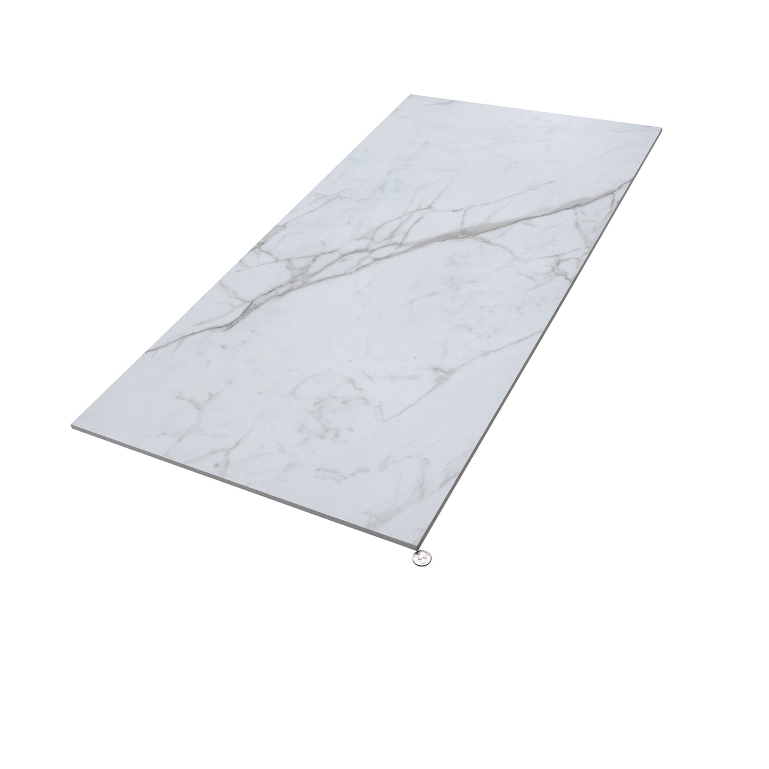 White Gray 24x48 Matte Marble Look Vein Porcelain Large Tile (2 pack, 15.55 sq ft/case)