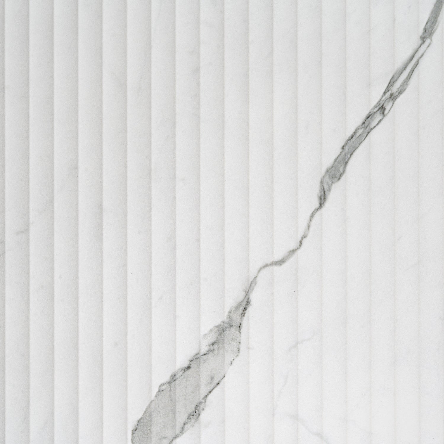 Terrain 24x48 White Gray Porcelain Large Format Fluted grooved Wall Tile (2 Pack, 15.55 sq ft/case) - Sample