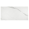 24x48 inch white gray porcelain large format wall tile with matte finish and horizontal fluted grooves