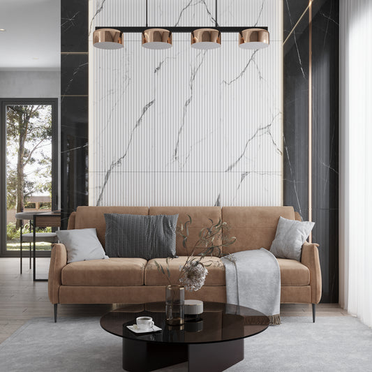 White Gray 24x48 Matte Fluted grooved Porcelain Large Tile (2 pack, 15.55 sq ft/case)